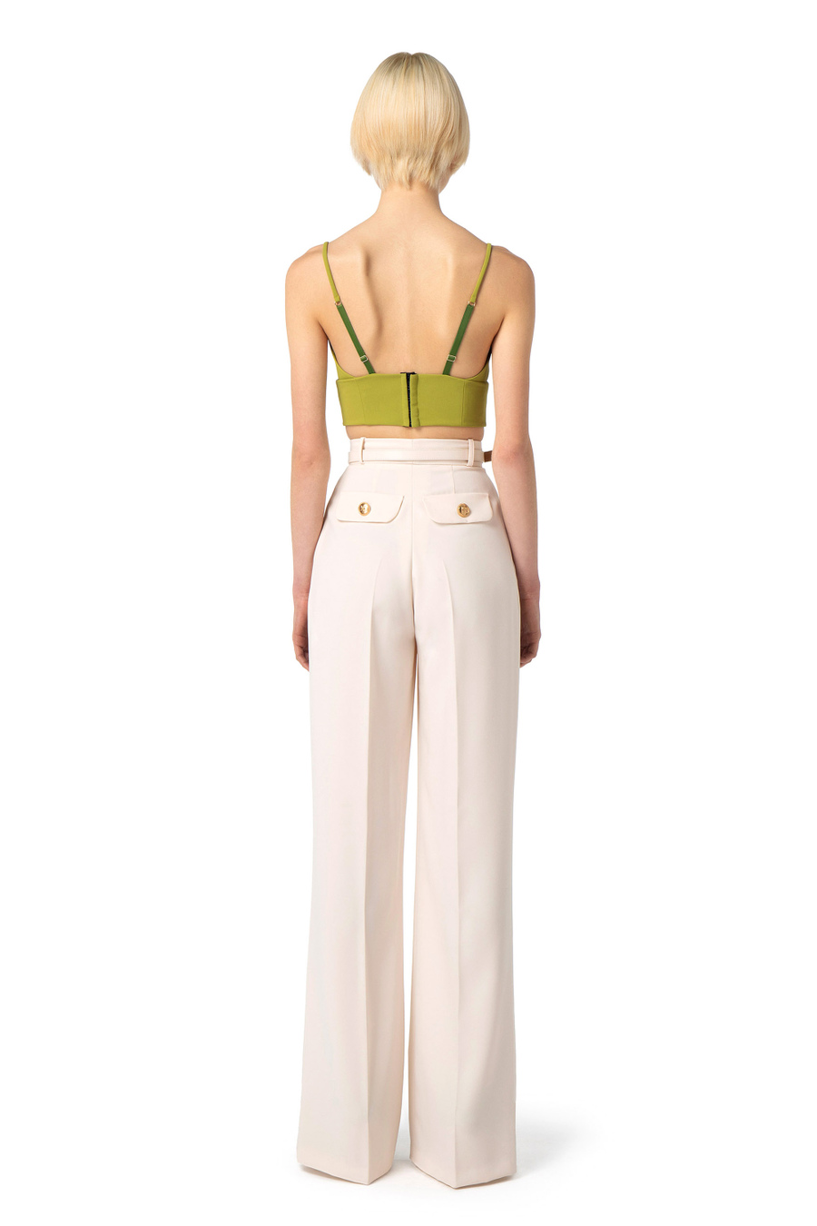 Top in crêpe fabric with cups - Elisabetta Franchi® Outlet