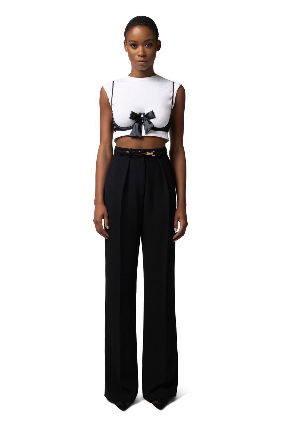 Cotton T-shirt with bra accessory - Elisabetta Franchi® Outlet