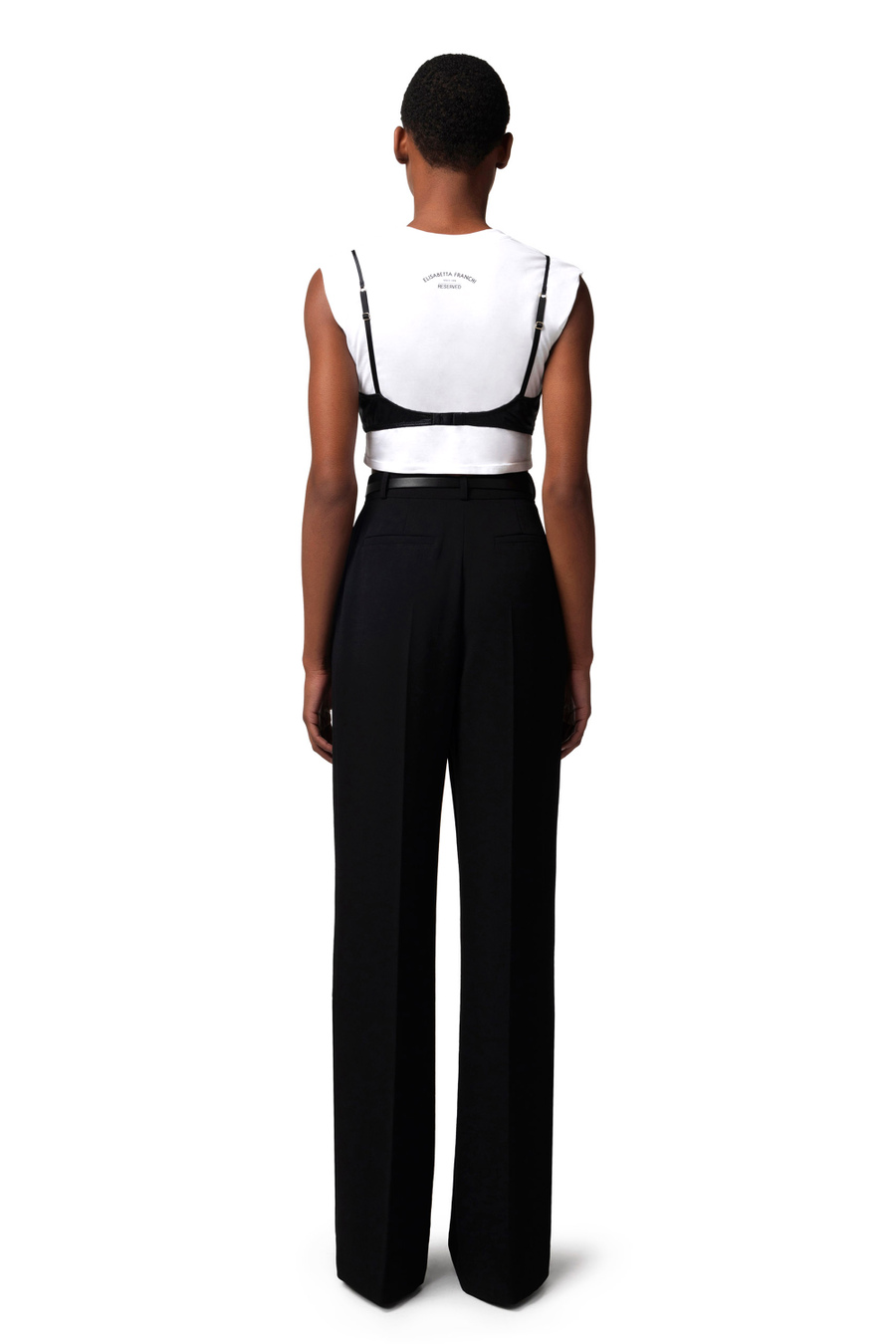 Cotton T-shirt with bra accessory - Elisabetta Franchi® Outlet