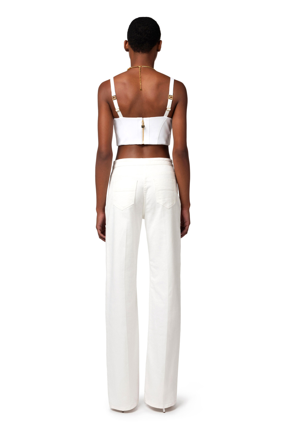 Top bustier in doppio crêpe stretch con collana - Elisabetta Franchi® Outlet