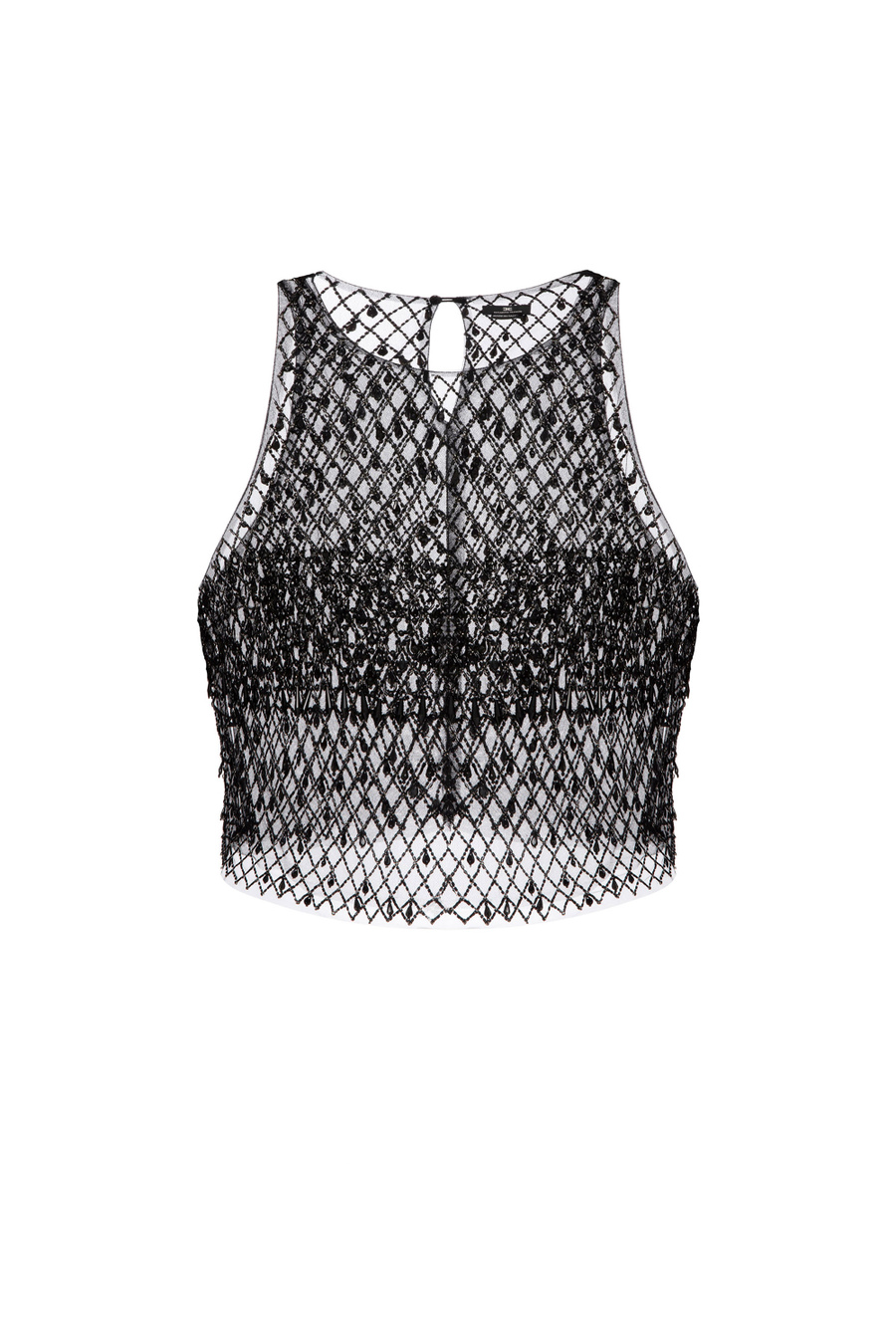 Top in embroidered tulle - Elisabetta Franchi® Outlet