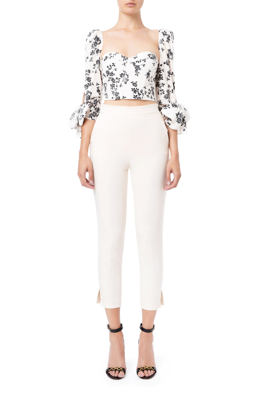 Double crepe bustier top - Elisabetta Franchi® Outlet