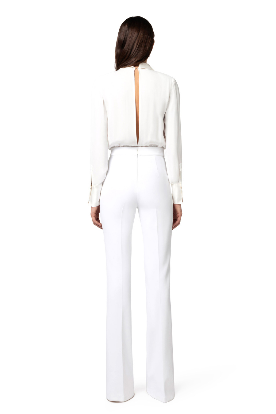 Crêpe and viscose combined jumpsuit - Elisabetta Franchi® Outlet