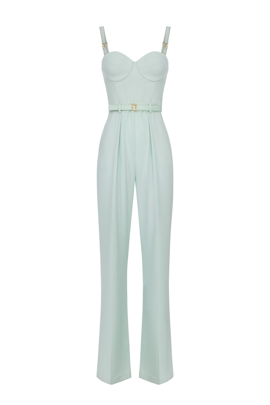 Jumpsuit in crêpe fabric with bustier top - Elisabetta Franchi® Outlet