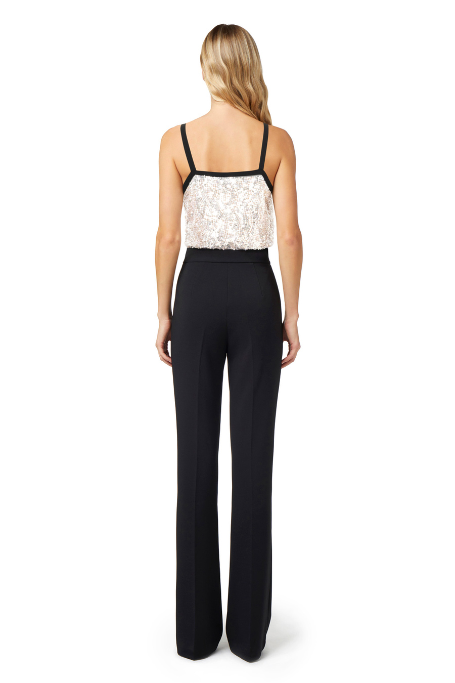 Jumpsuit in crêpe fabric with embroidered top - Elisabetta Franchi® Outlet