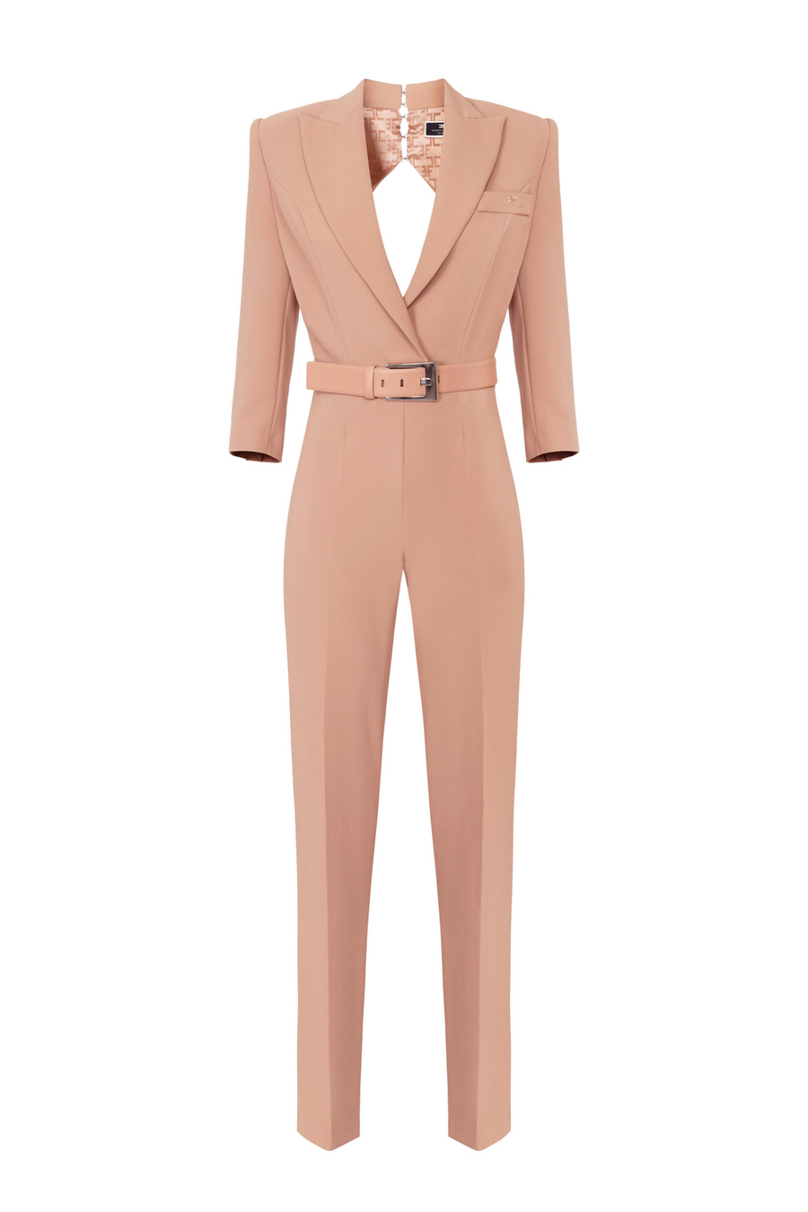 Jumpsuit in crêpe fabric with back cut-out - Elisabetta Franchi® Outlet