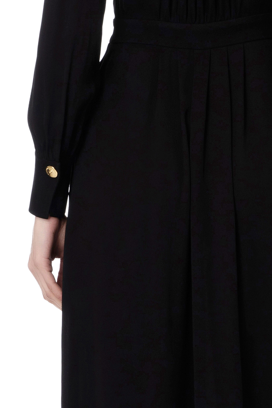 Robe chemisier en georgette avec plaques à logo - Elisabetta Franchi® Outlet