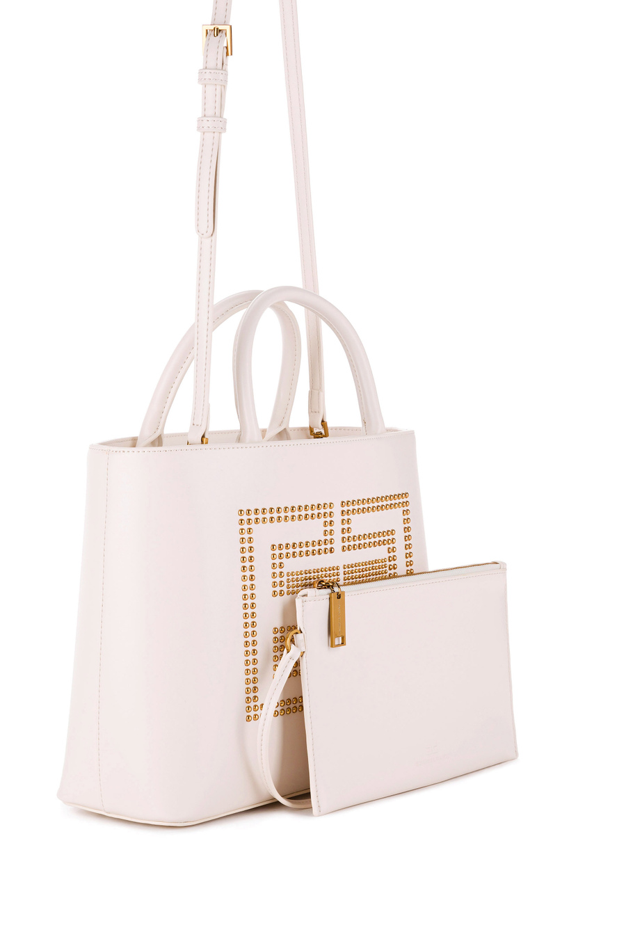 Sac cabas avec logo clouté - Elisabetta Franchi® Outlet