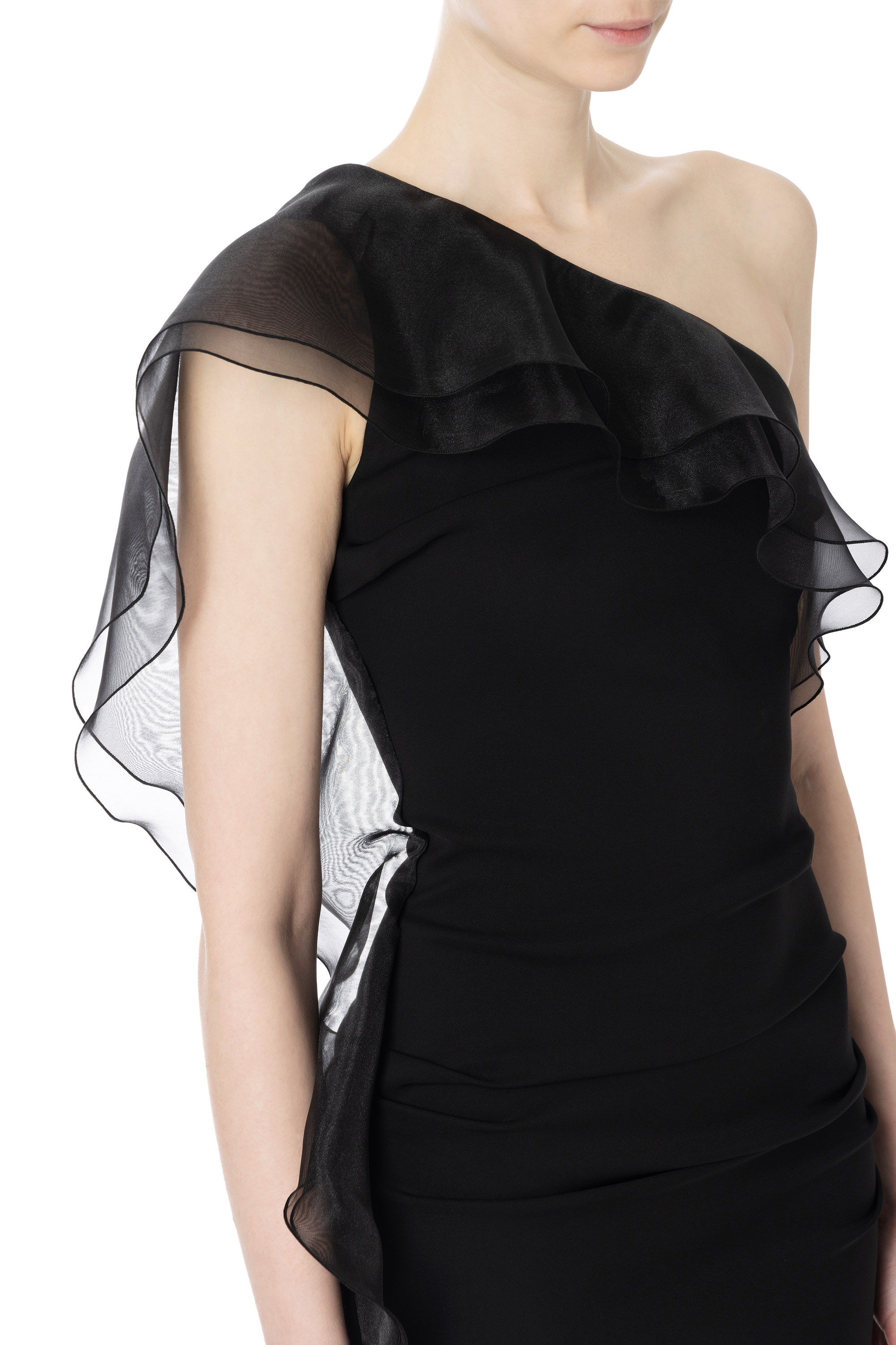 Robe asymetrique avec volants en organdi Elisabetta Franchi Outlet