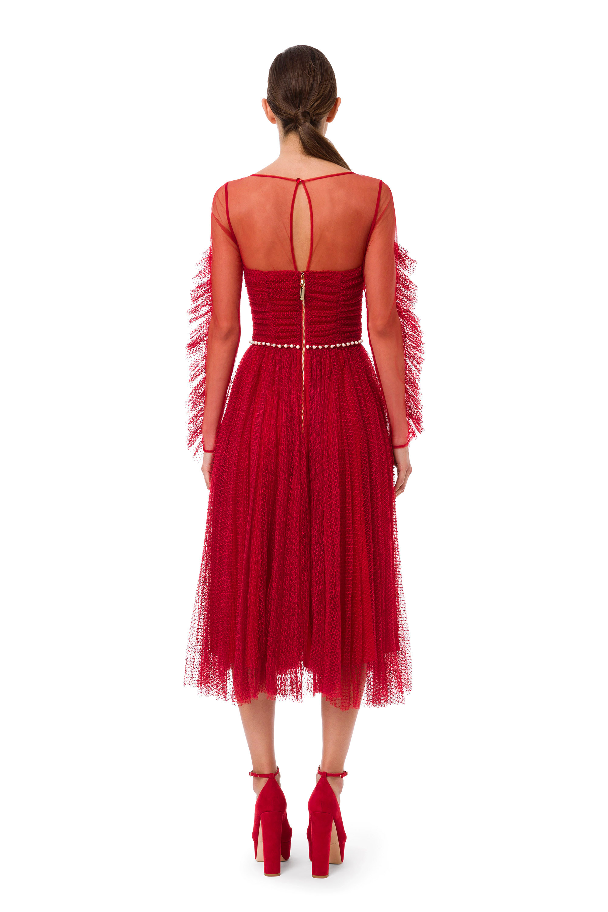 Abito plissettato con cintura elisabetta franchi discount