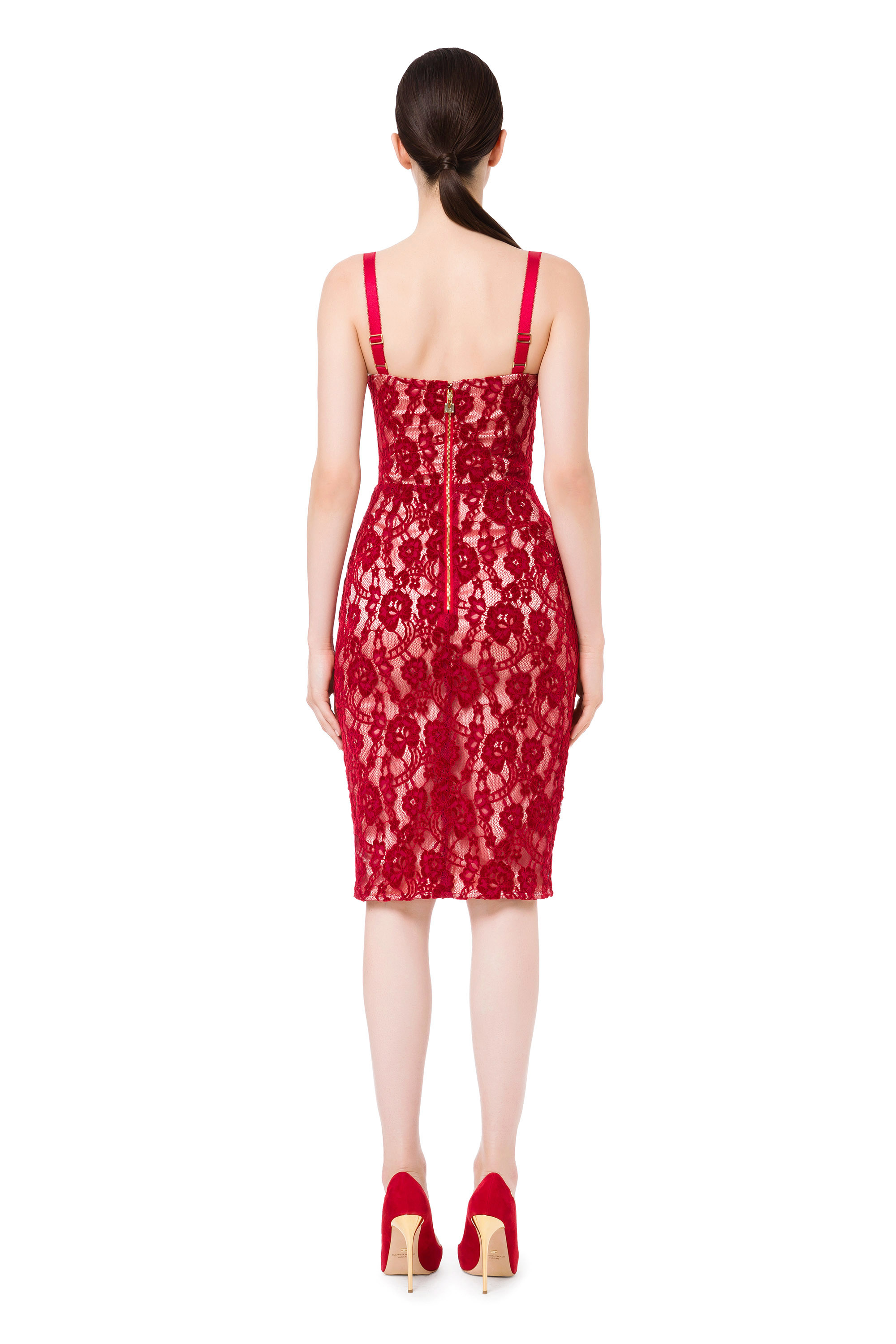 Velveteen belt sale lace sheath dress