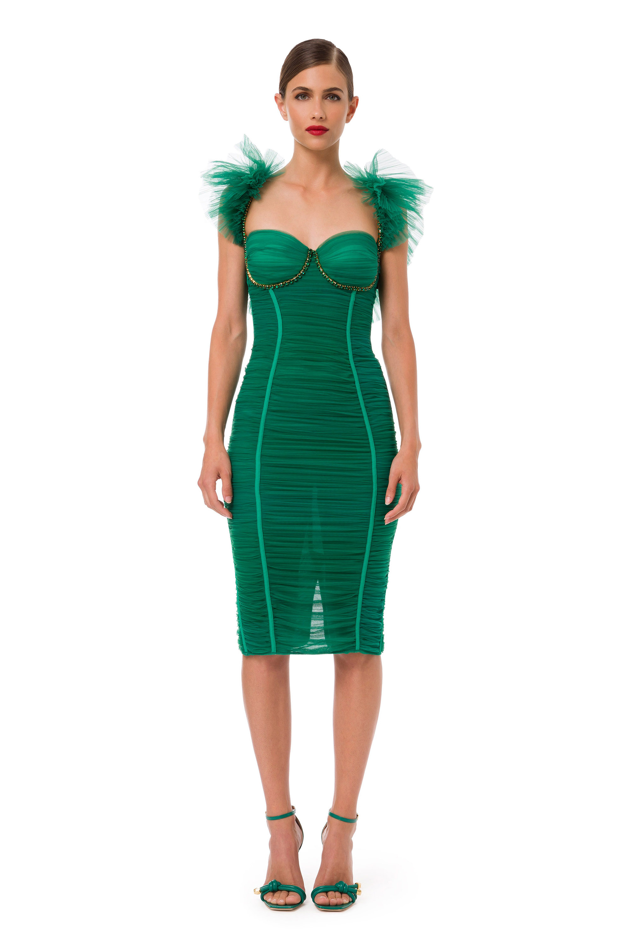 Abito con ruches elisabetta franchi sales