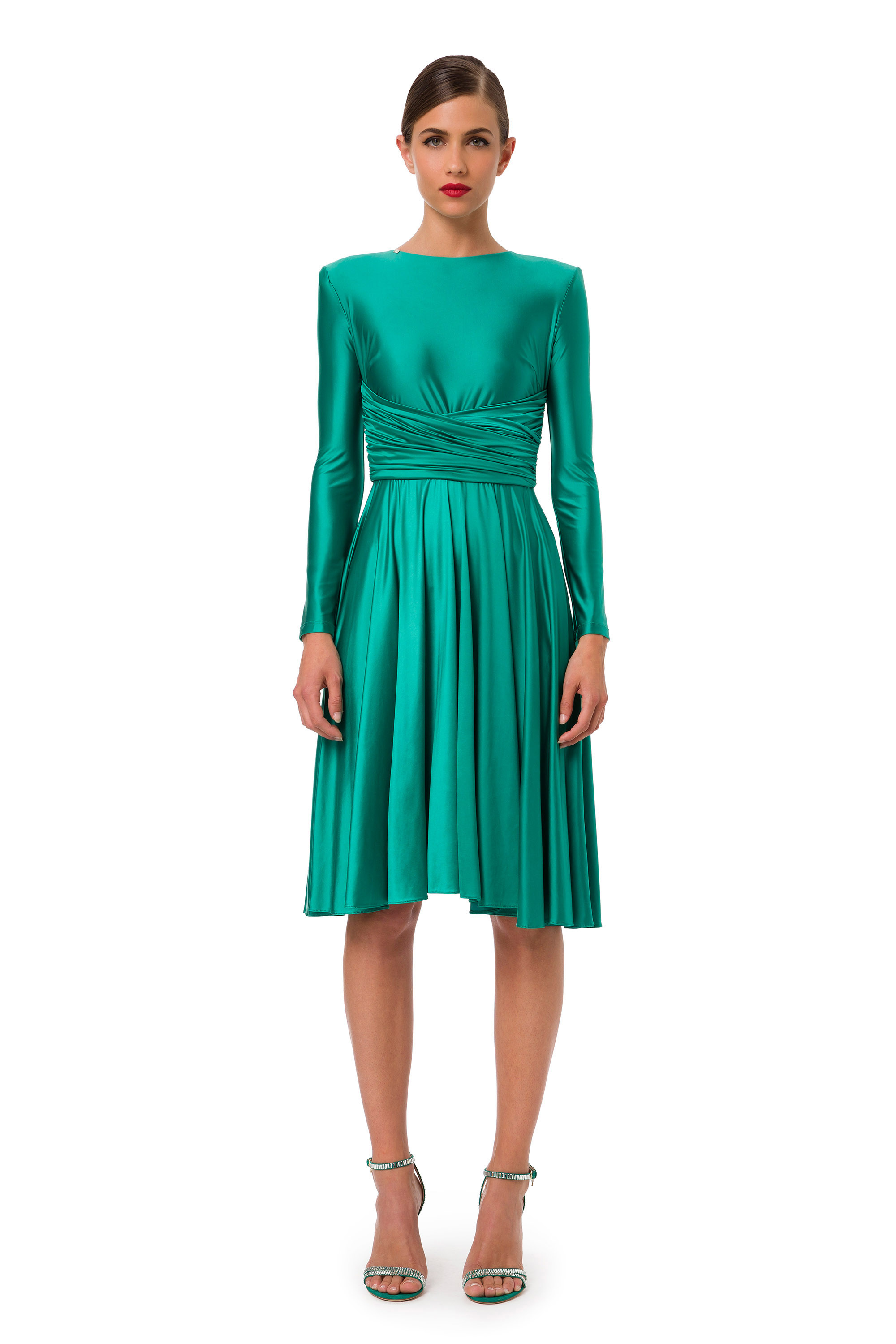 Vestito top satinato drappeggiato