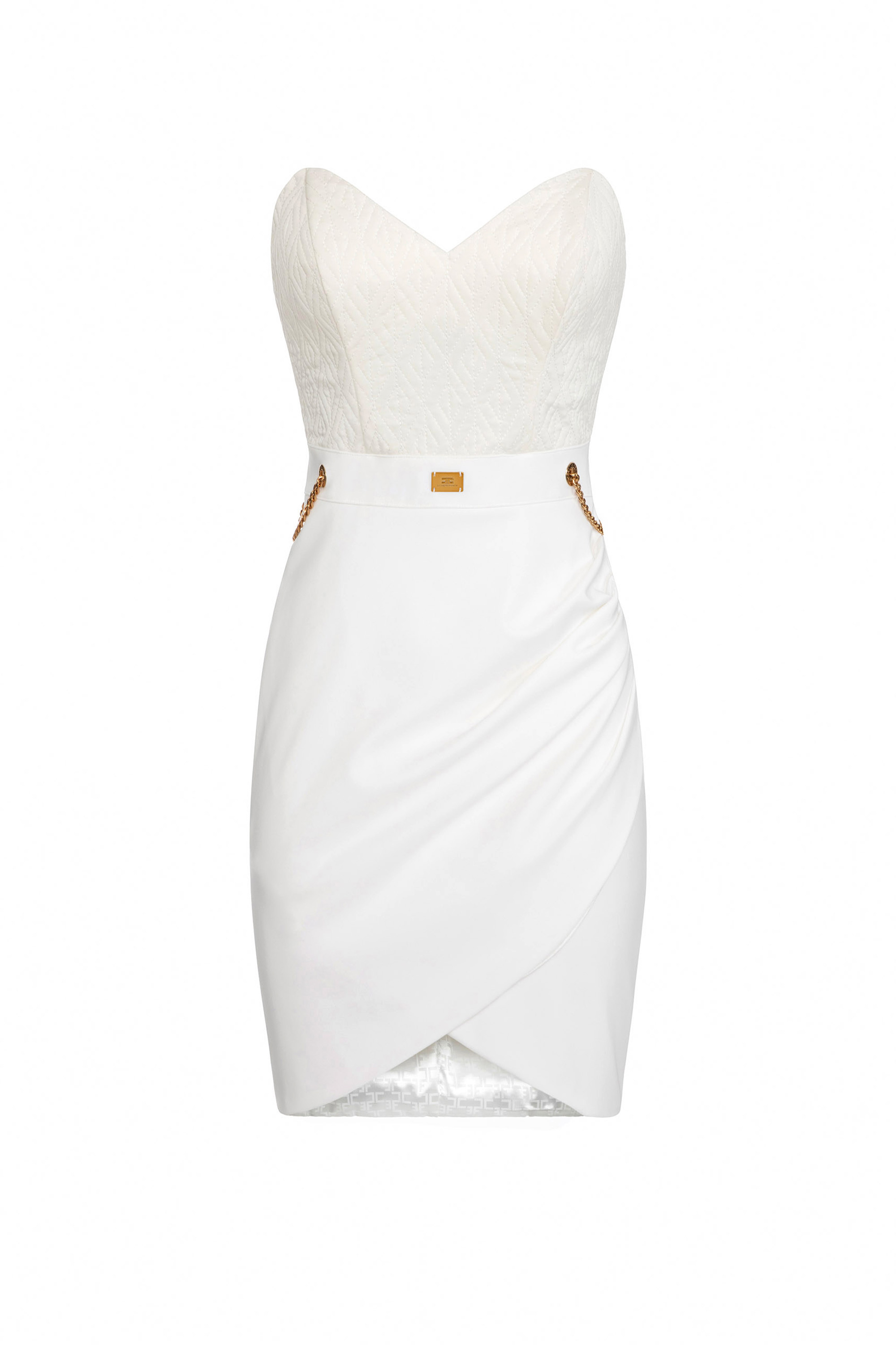Jersey mini-dress with draped skirt
