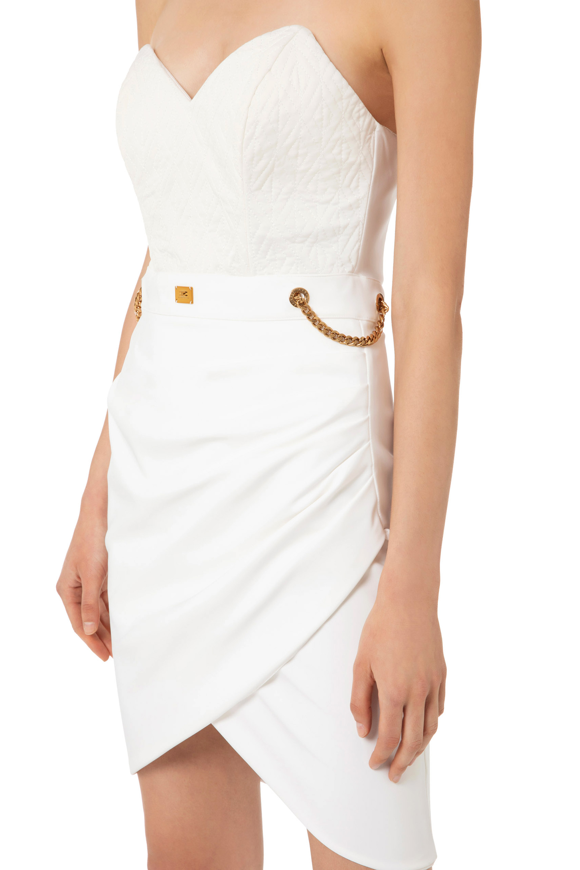 Jersey mini-dress with draped skirt | Elisabetta Franchi® Outlet