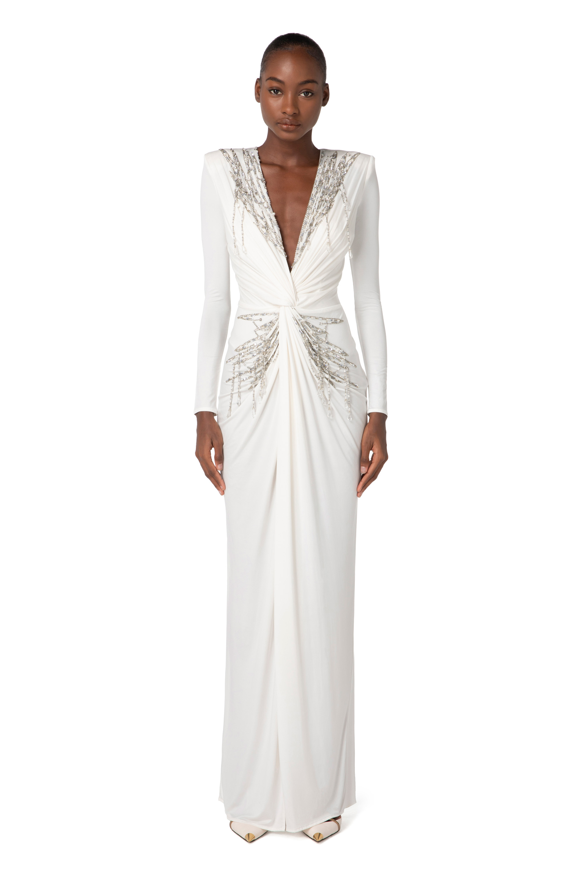 ELISABETTA FRANCHI Red carpet jersey dress ドレス Red Carpet jersey dress with back neckline | Elisabetta Franchi