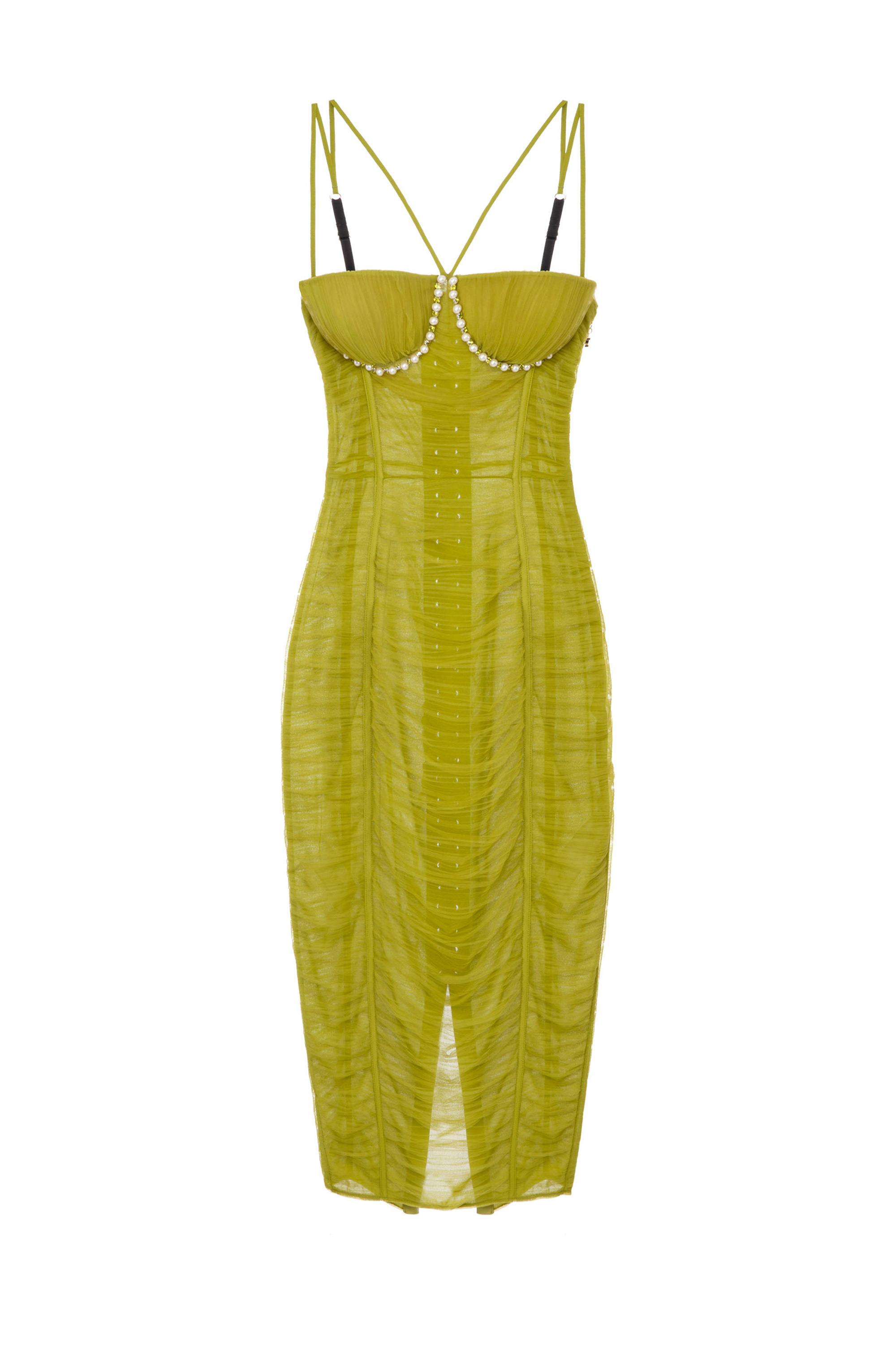 Tulle midi dress yellow 2025
