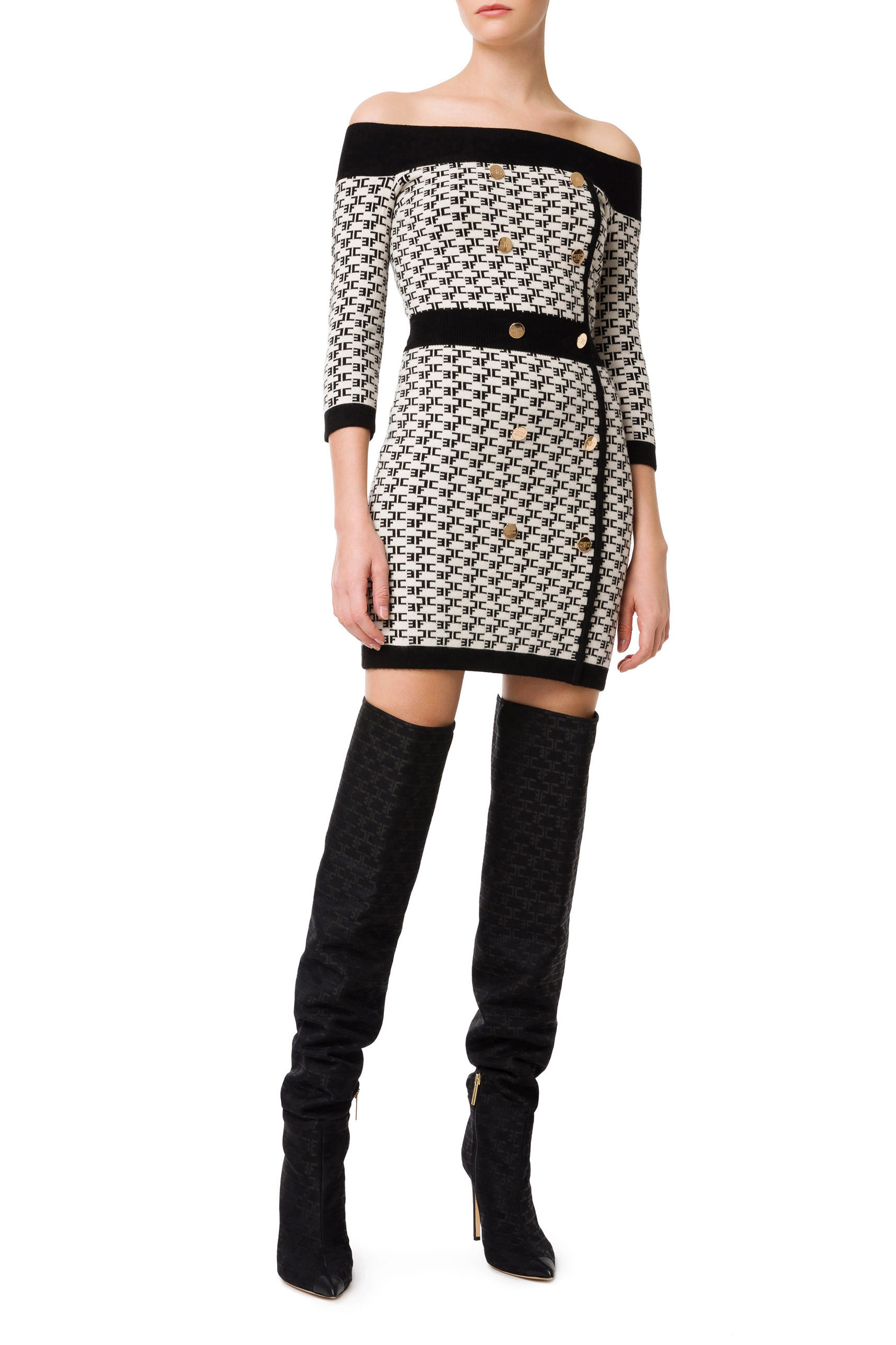 Abito doppiopetto in discount maglia elisabetta franchi
