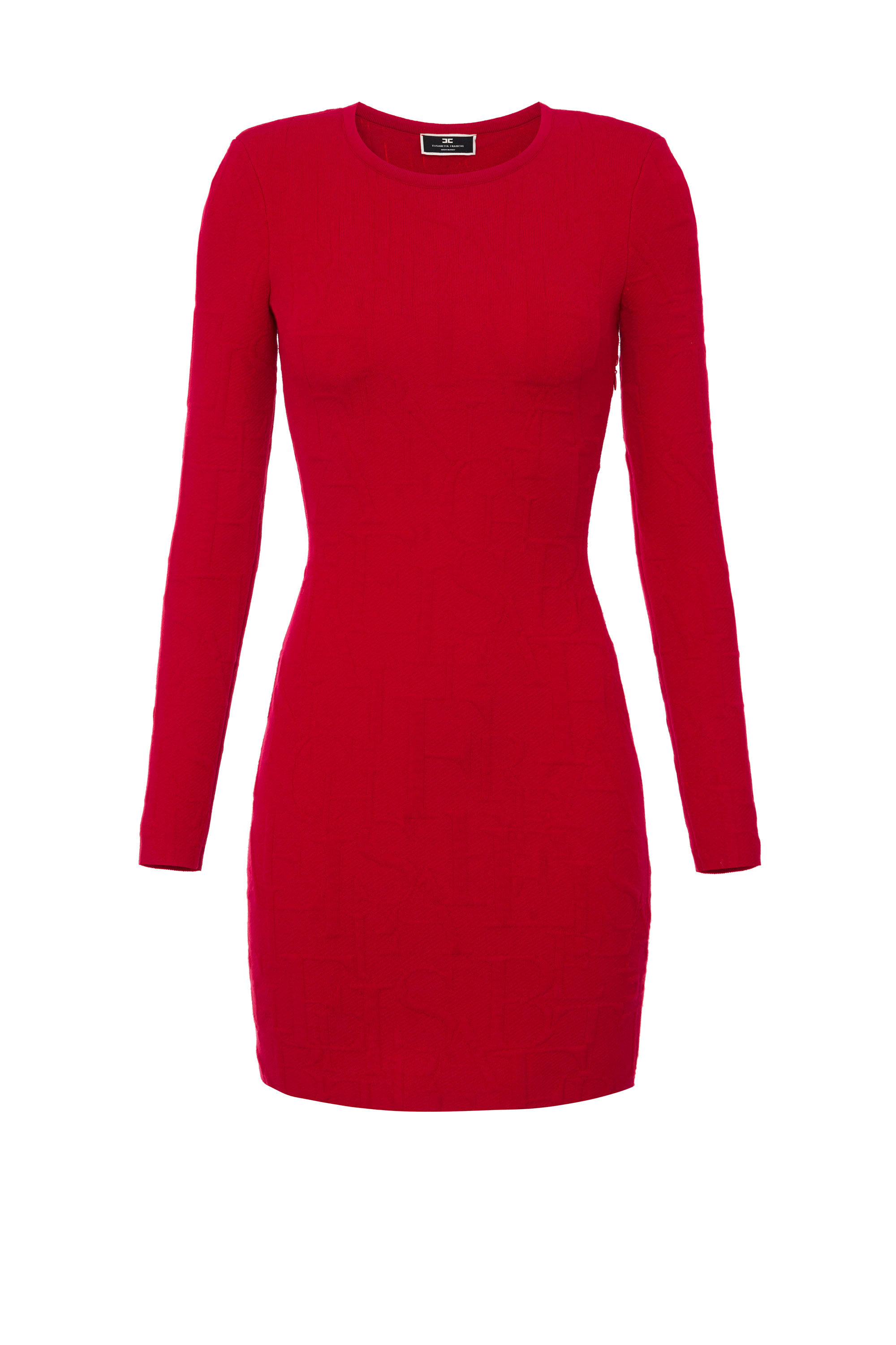 Mini dress in maglia con logo embossed