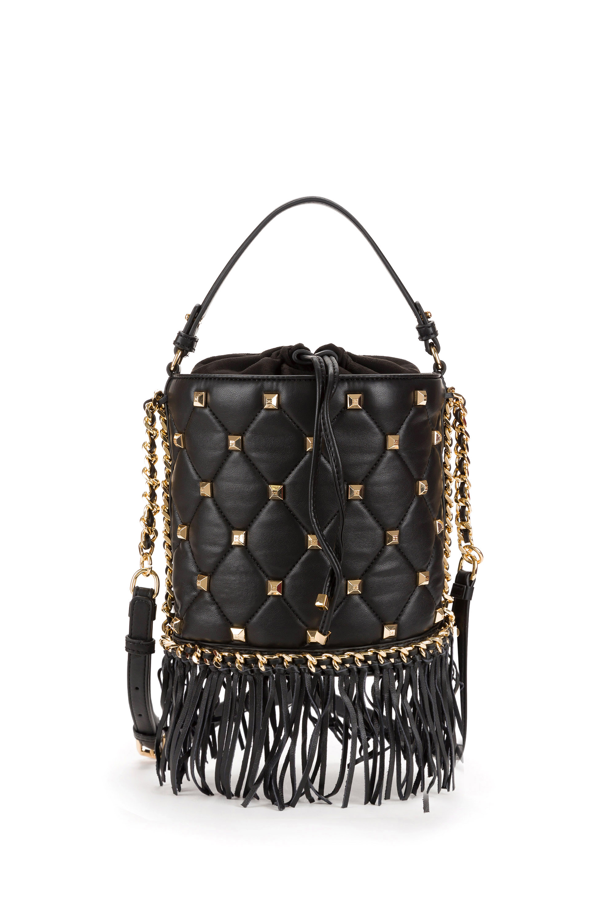 Bucket bag with shop studs