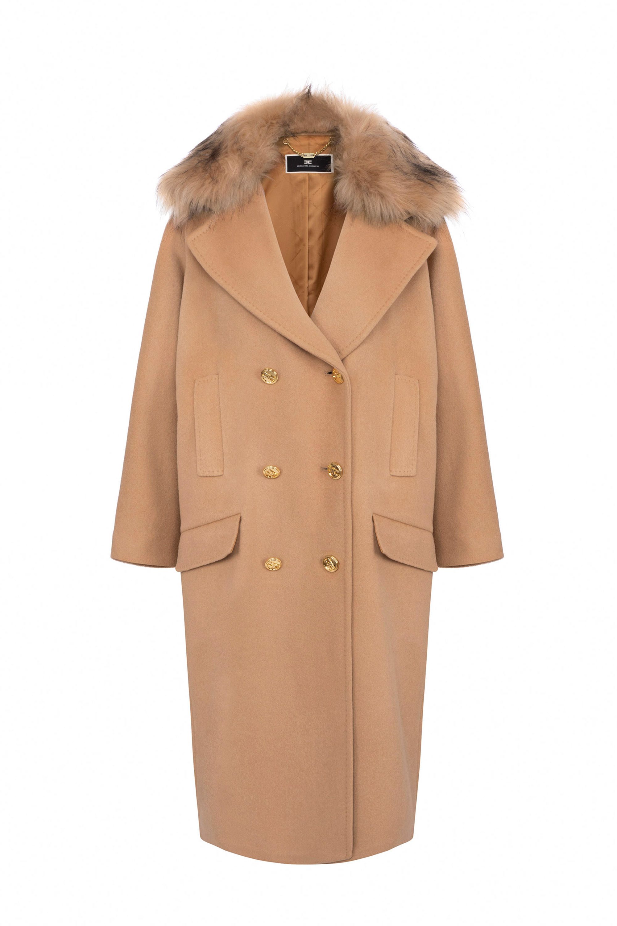 コート ELISABETTA FRANCHI DOUBLE-BREASTED PEACOAT Coat Nero Elisabetta Franchi - Le Follie Shop