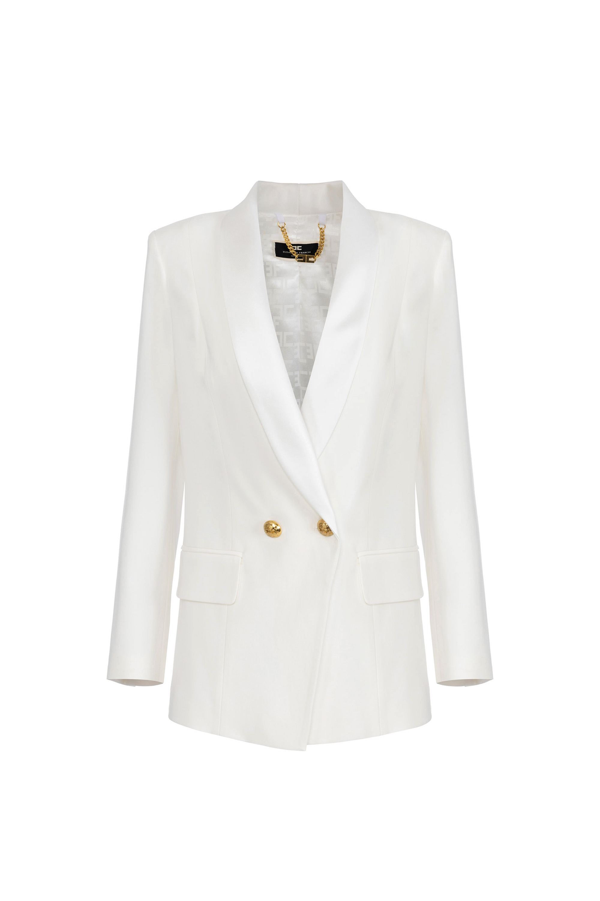 Viscose double-breasted jacket with shawl lapel | Elisabetta