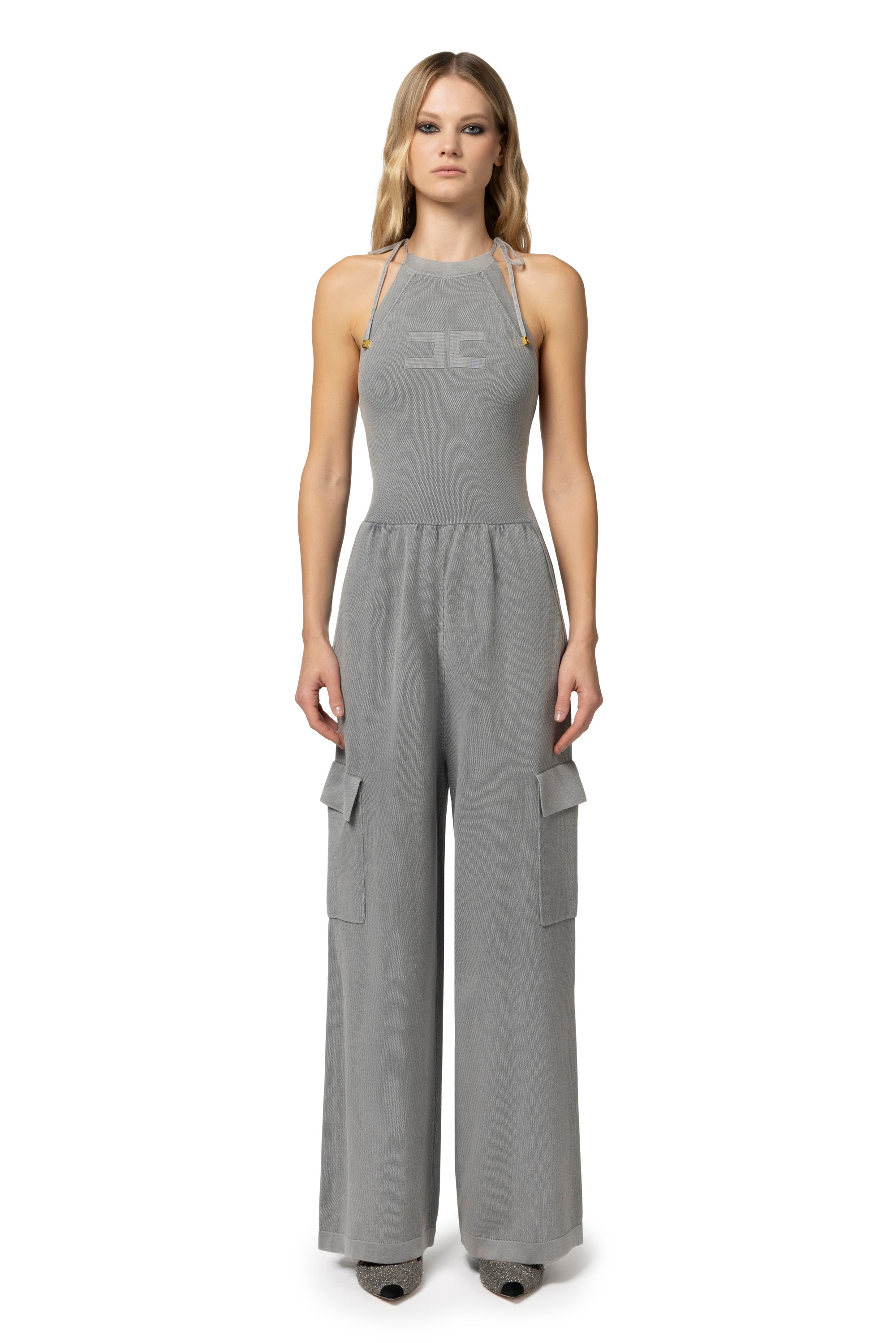 オールインワン・サロペット Elisabetta Franchi Jumpsuits Elisabetta Franchi Bustier tulle-inserts Jumpsuit | Black