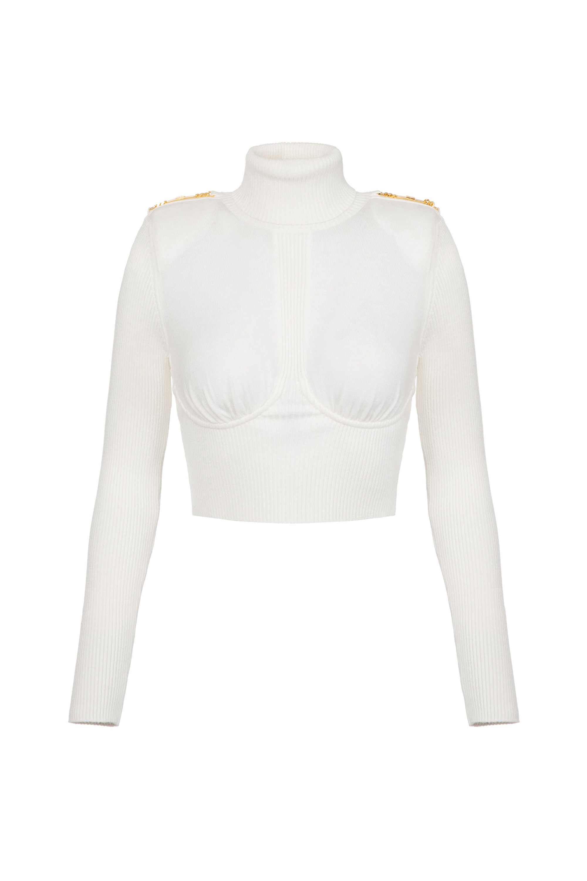 Knit roll neck jumper with logoed horsebits | Elisabetta Franchi® Outlet