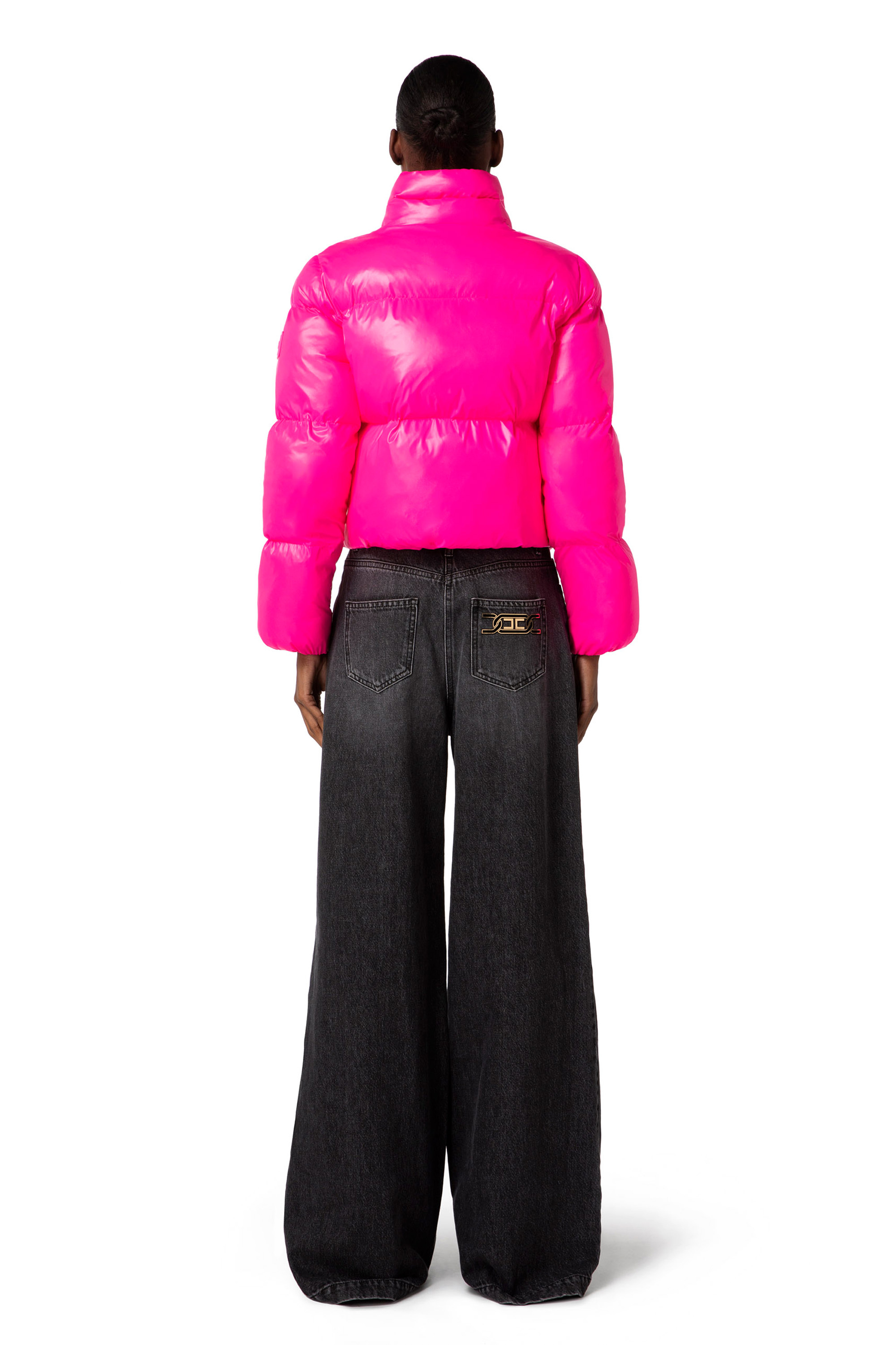【本日特価】 voile satin in jacket down Crop | Outlet Franchi® Elisabetta ジャケット・アウター