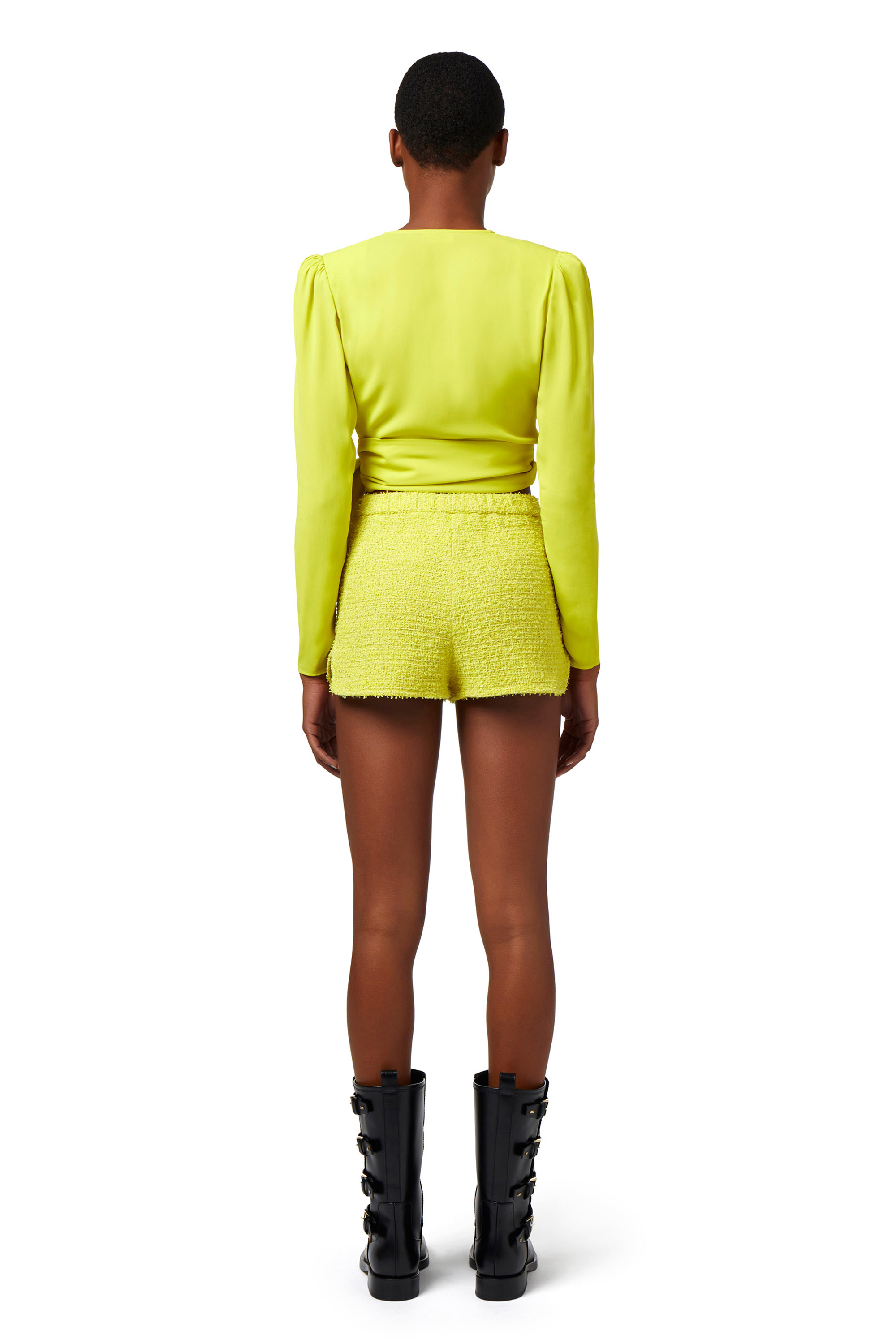 ショートパンツ ELISABETTA FRANCHI Woman Short Yellow SH001 DC6 Elisabetta Franchi women's skirt in viscose with embossed